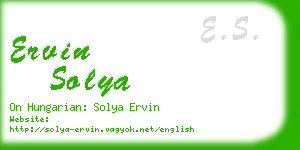 ervin solya business card